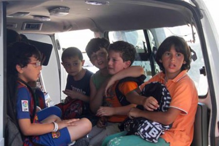 Lebanese kids evacuated from school (The Daily Star/Mohammed Zaatari)