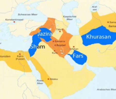 Map of greater Syria or Sham.